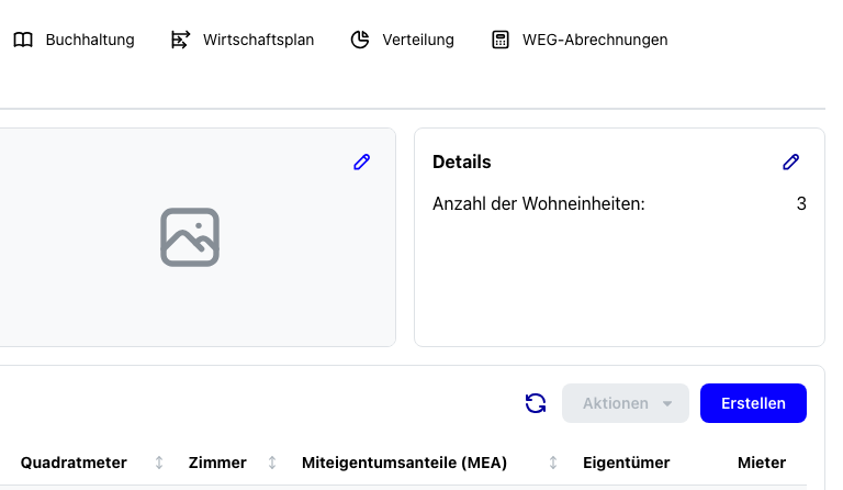 WEG-Objekt mit Tabs