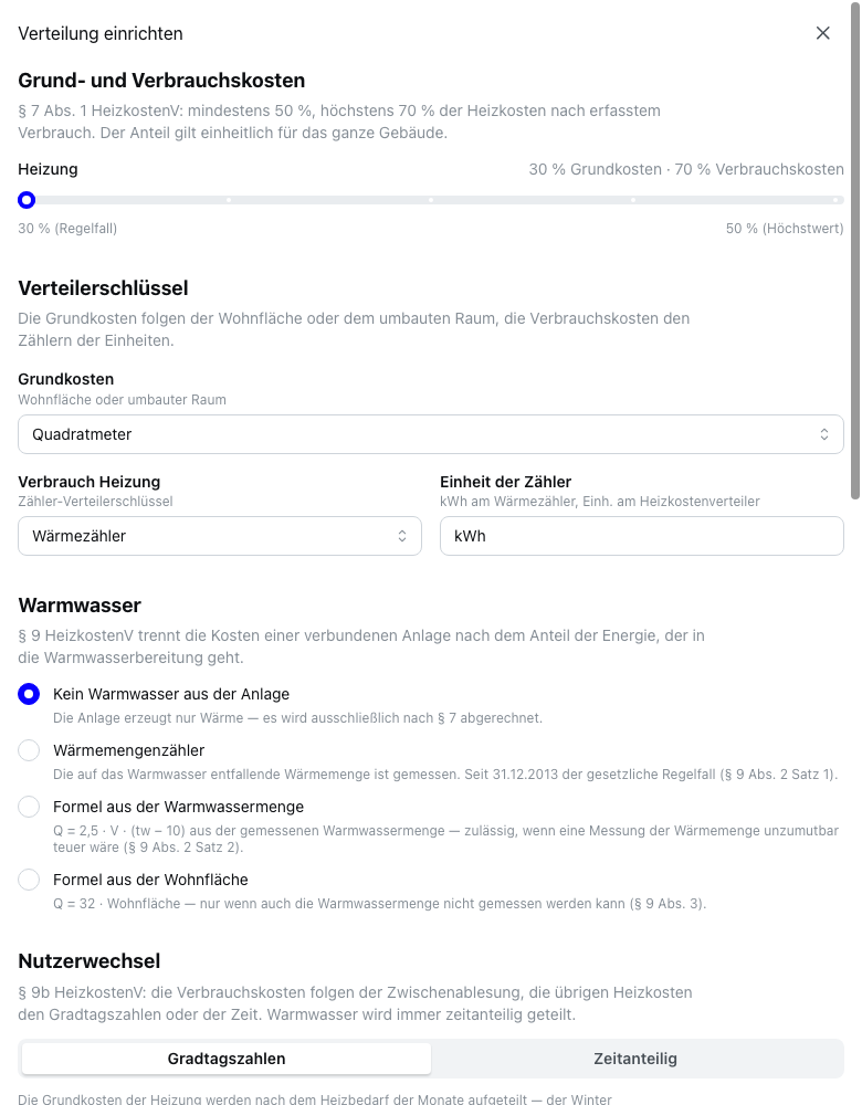 Verteilung einrichten
