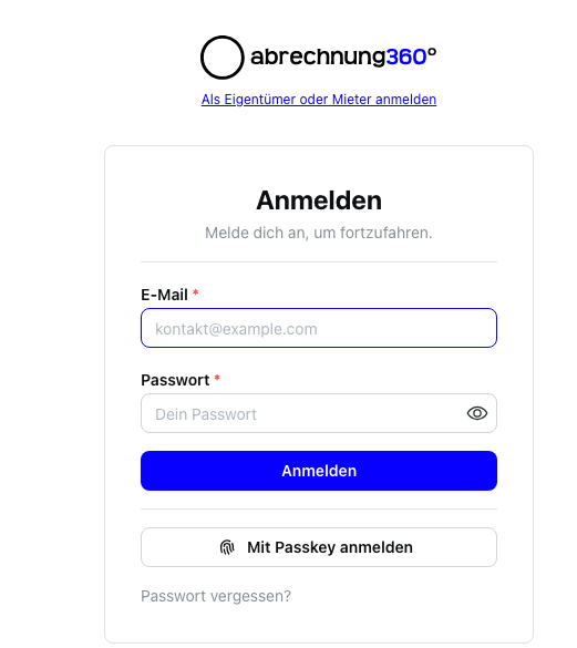 Anmeldung am Portal als Verwaltung