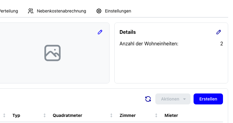 Mietverwaltungs-Objekt mit Einheiten