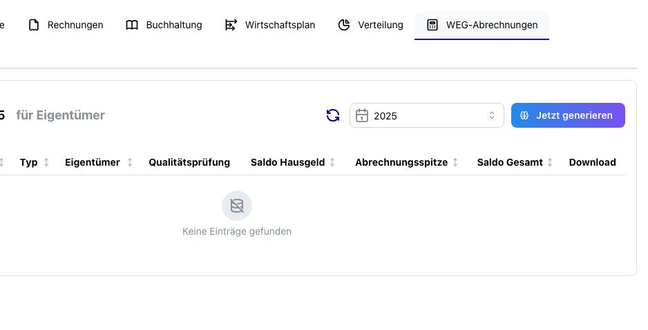 Abrechnung generieren