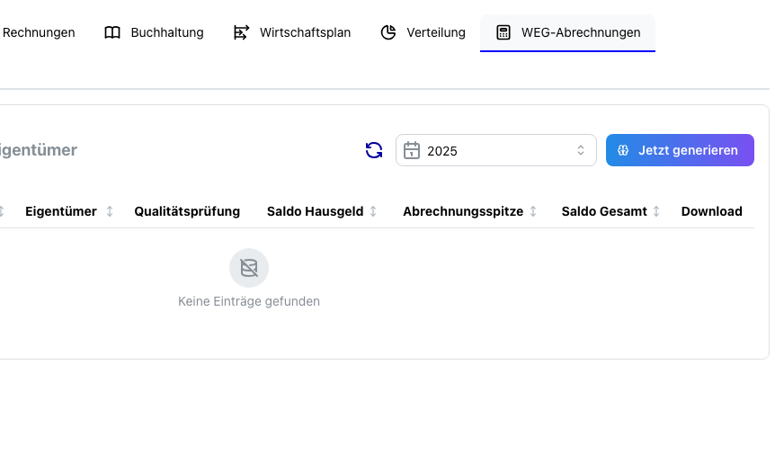 Downloads in der WEG-Abrechnung
