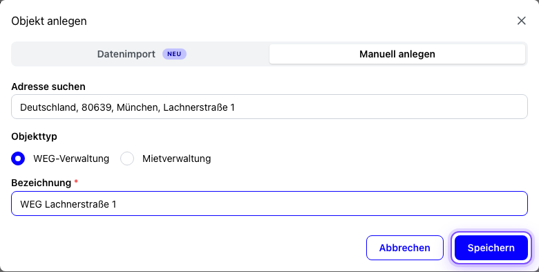 Objekt speichern